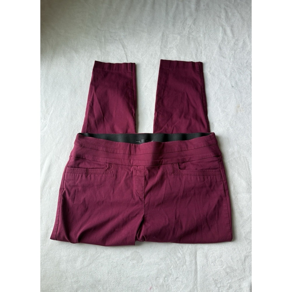 Maurices I Am Smart Womens Berry Purple Pull On Tapered Leg Pants XLR Regular